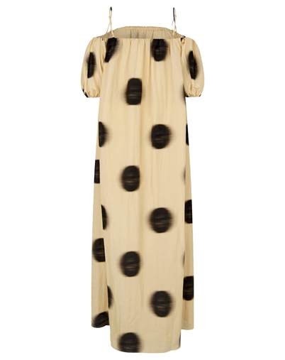 Stine Goya - Romantic Volume Strap Kjole - Dots In Motion